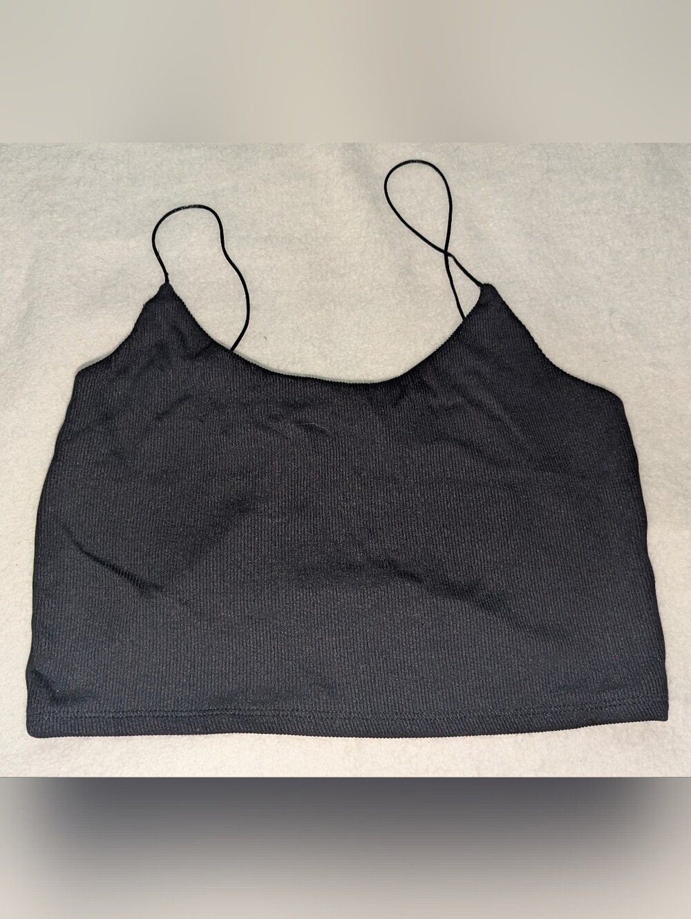 Zara black spaghetti strap ribbed tank top Sz. M